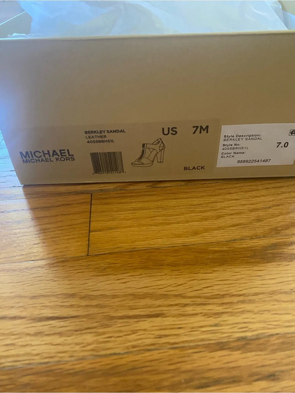 Michael Kors Berkeley Sandals Black Size 7 - New In Box ! - Picture 7 of 7